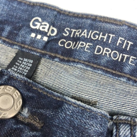 VINTAGE MENS GAP STRAIGHT FIT JEANS 36x30 100% COTTON 😎 - Picture 2 of 10